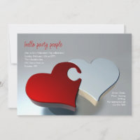 Two Hearts Puzzle Pieces Invitation