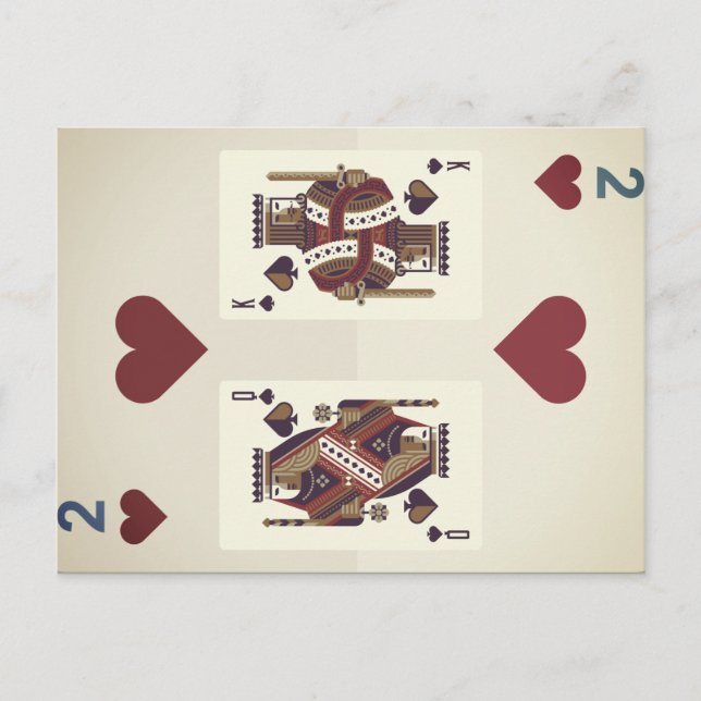 Two Hearts - Queen & King Postcard (Front)
