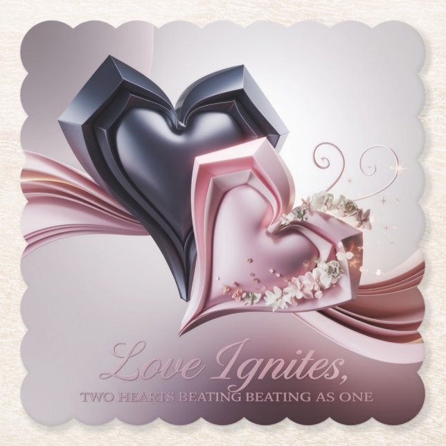 Two Hearts Romantic Coaster (Front)