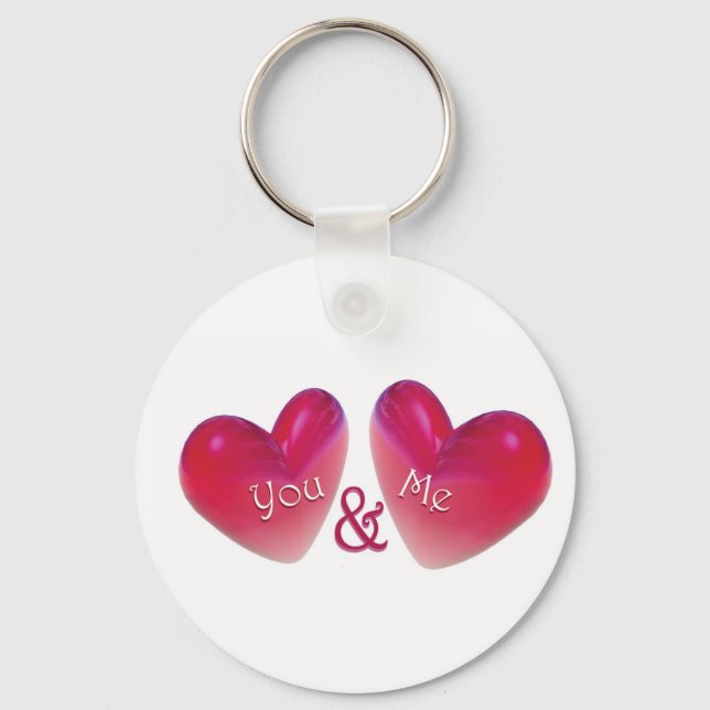 Two Hearts Romantic Key Ring (Front)