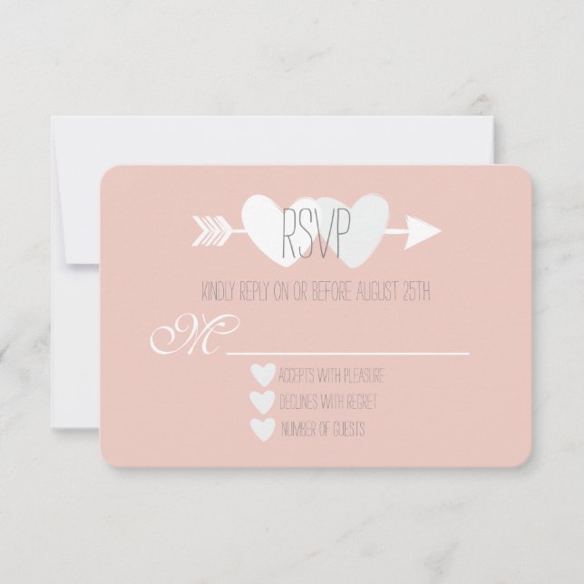 Two Hearts RSVP Card (Front)