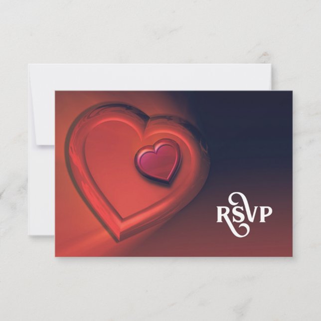 Two Hearts RSVP (Version 1) Card (Front)