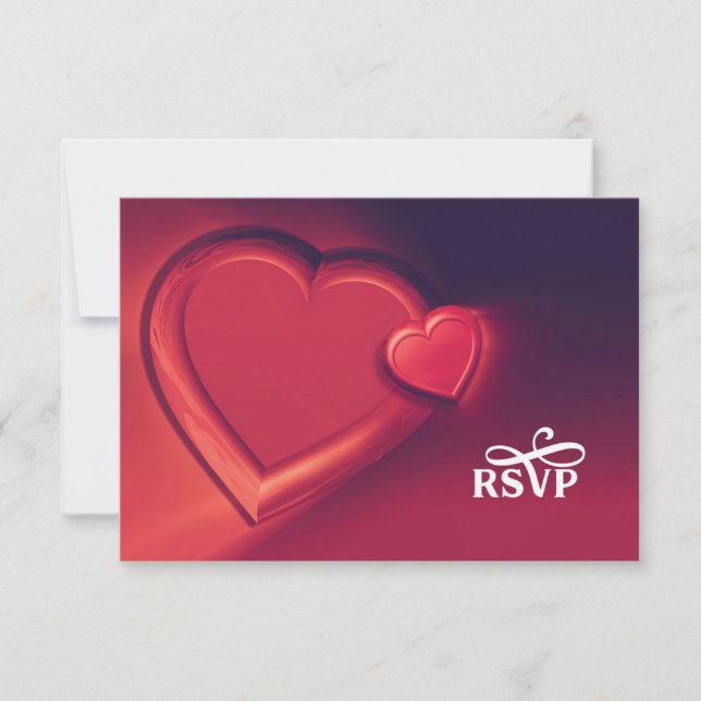 Two Hearts RSVP (Version 4) Card (Front)