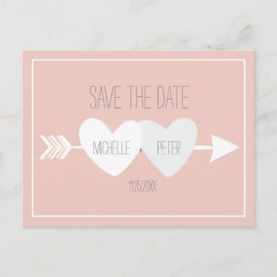 Two Hearts Save The Date Postcard