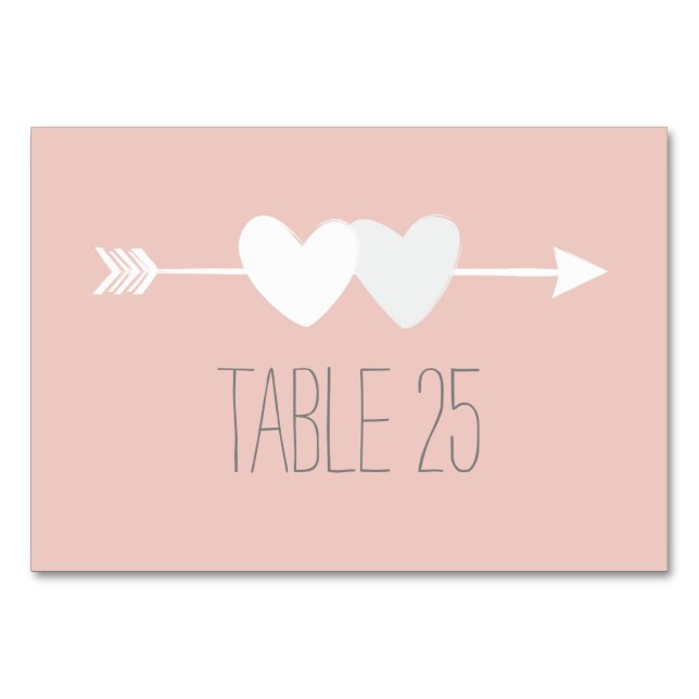 Two Hearts Table Number (Front)