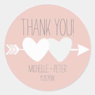 Two Hearts Wedding Classic Round Sticker