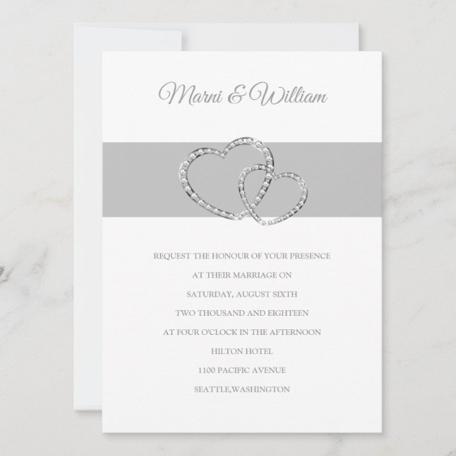 Two Hearts Wedding Invitation (Front)