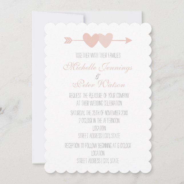 Two Hearts Wedding Invitation (Front)