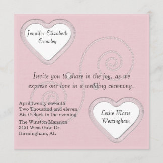 Two Hearts Wedding Invitation
