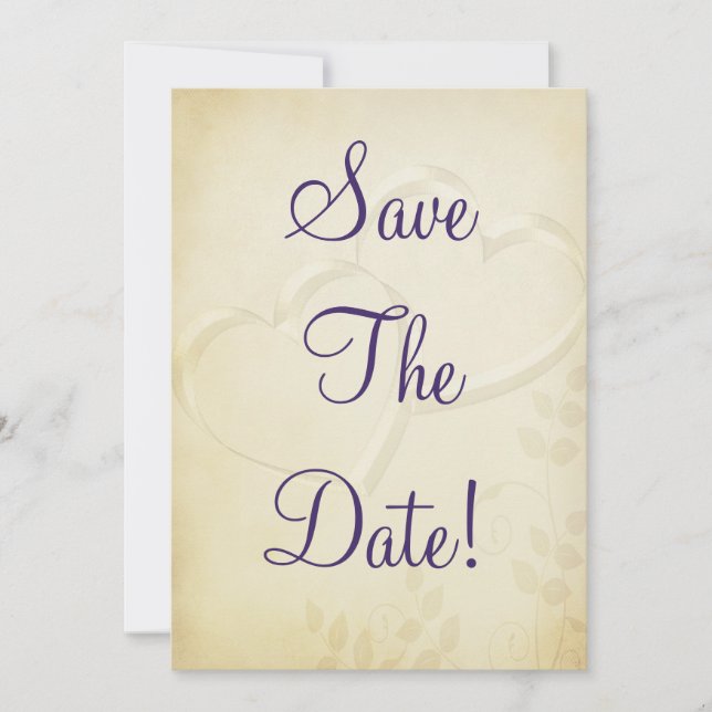 Two Hearts Wedding Save The Date Invitation (Front)