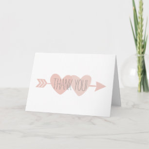 Two Hearts Wedding Thank You Card