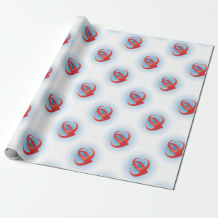 Two hearts wrapping paper