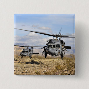 Two HH-60 Pavehawk helicopters preparing to lan 15 Cm Square Badge