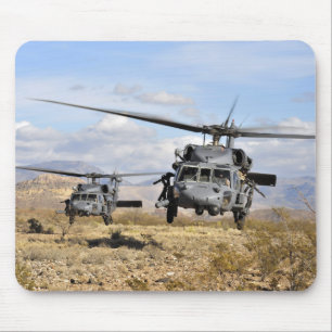 Two HH-60 Pavehawk helicopters preparing to lan Mouse Pad