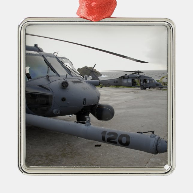 Two HH-60G Pave Hawks Metal Tree Decoration (Front)