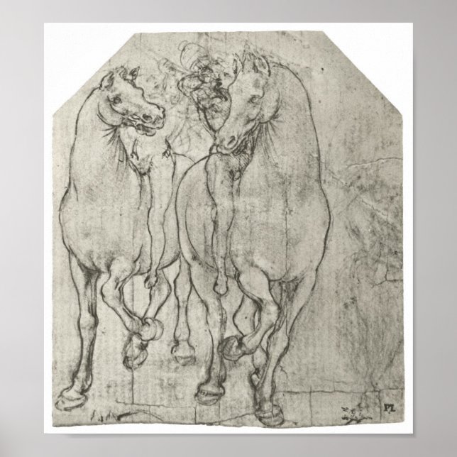 Two Horsemen, Leonardo Da Vinci Poster (Front)