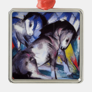 Two Horses (by Franz Marc) Metal Tree Decoration