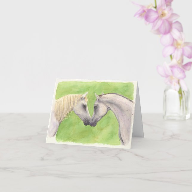 Two Horses Card (Orchid)