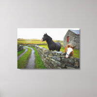 Two horses on farm in rural England