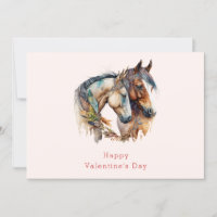 Two Horses with Feather Décor Valentine's Day