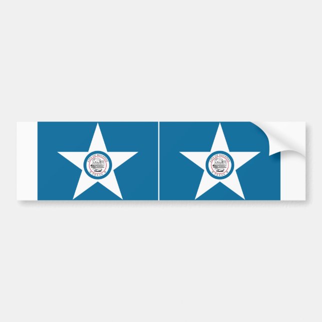 TWO Houston Flag Bumper Sticker (Front)