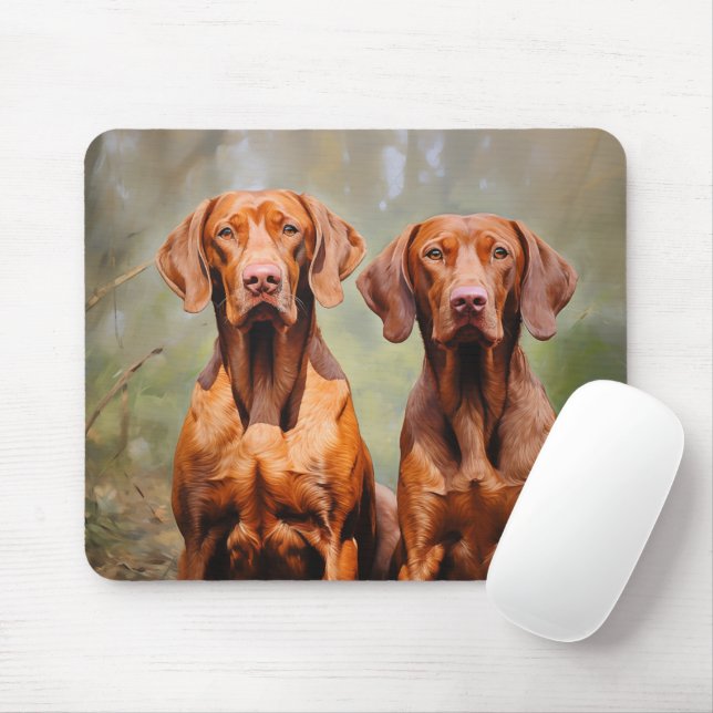 Two Hungarian Vizslas Mouse Pad (With Mouse)