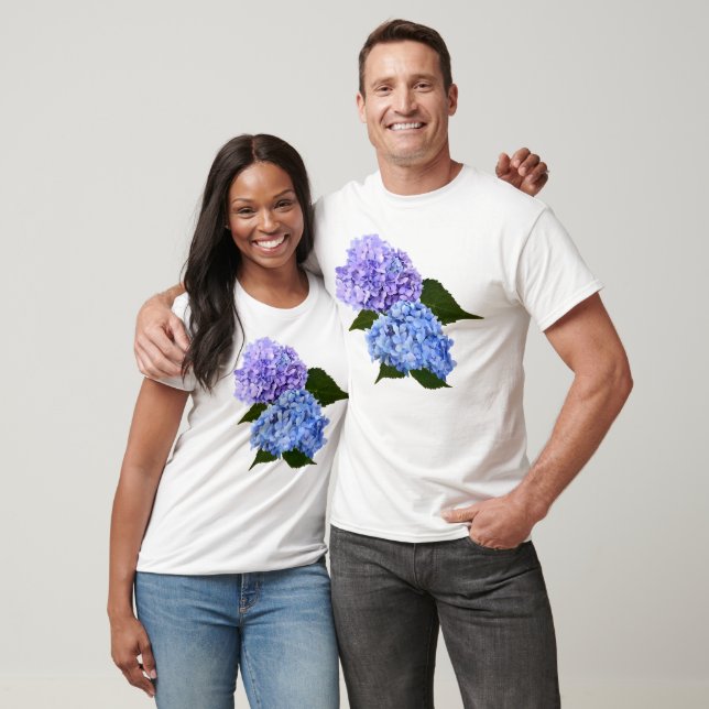 Two Hydrangea Lavender and Blue T-Shirt (Unisex)