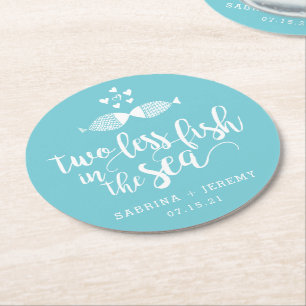 Two if By Sea   Personalised Wedding Round Paper Coaster
