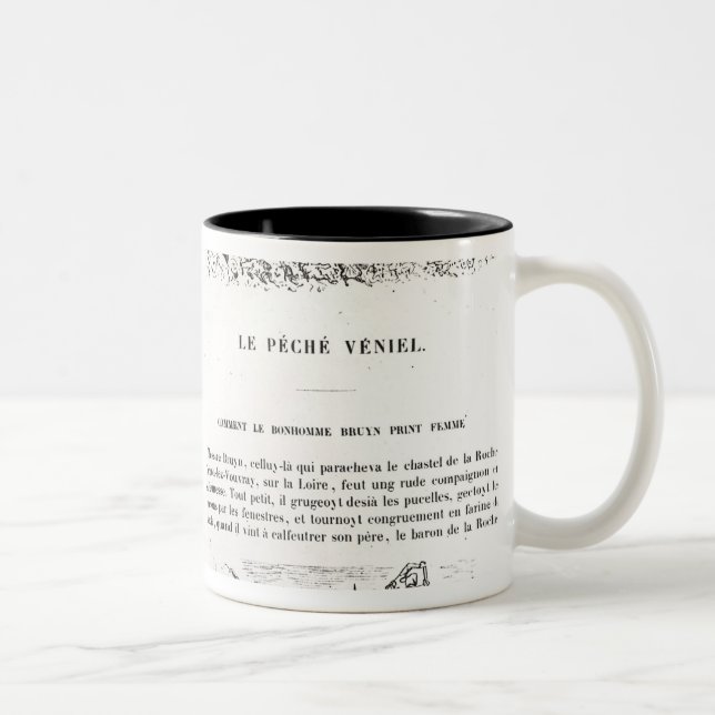 Two illustrated pages of 'Les Contes Two-Tone Coffee Mug (Right)