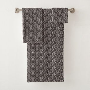 Two images of dark gray towels