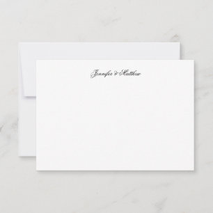 Two Initial Monogram Black Couple Stationery Thank You Card