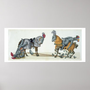Two injured knights at a tournament, plate from 'A Poster