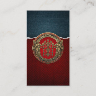 Two Instances of Gold Ninurta with Tree of Life Business Card
