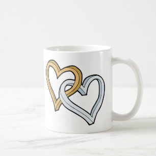 TWO INTERTWINED HEARTS COFFEE MUG