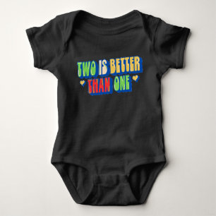 Two is better than one Twin Gender Neutral  Baby Bodysuit