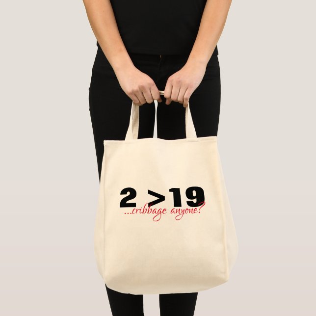 Two is greater than nineteen CRIBBAGE TOTE (Front (Product))