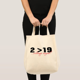 Two is greater than nineteen CRIBBAGE TOTE Bag