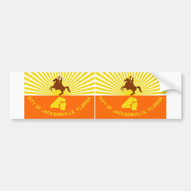 TWO Jacksonville Flag Bumper Sticker (Front)