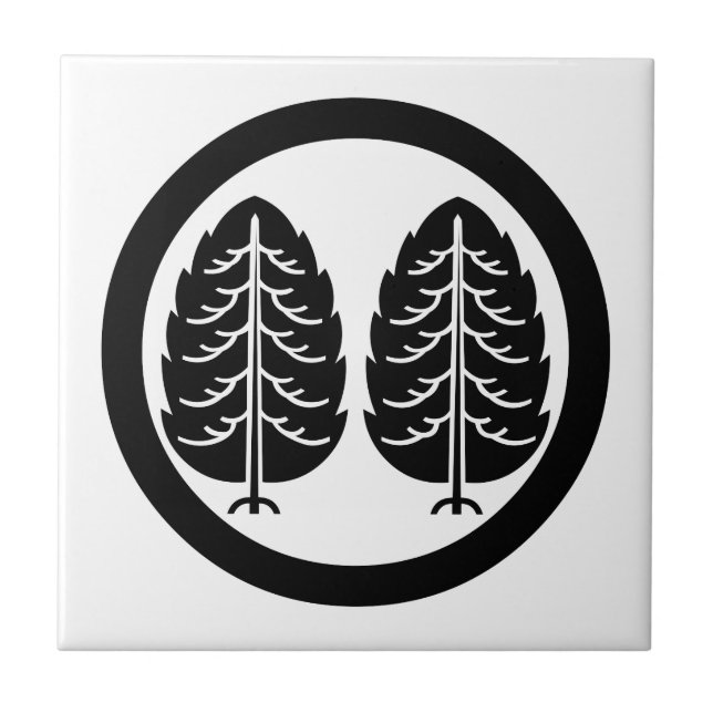 Two Japanese cedars in circle Tile (Front)
