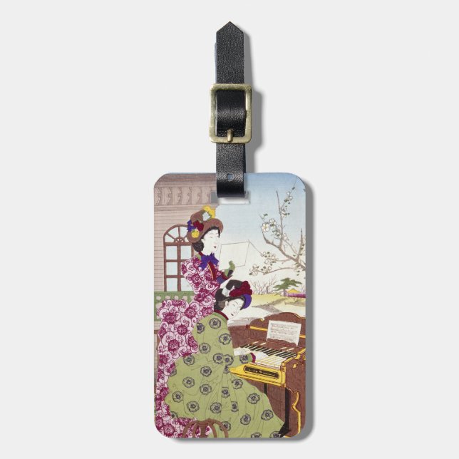 Two Japanese Ladies, C1890 Luggage Tag (Front Vertical)