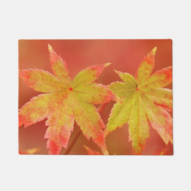 Two Japanese Maple Leaves Doormat (Front)
