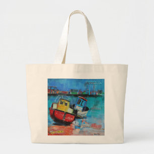 Two Jolly Fishing Boats 2012 Large Tote Bag