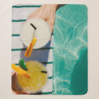 Two juice cups sherpa blanket