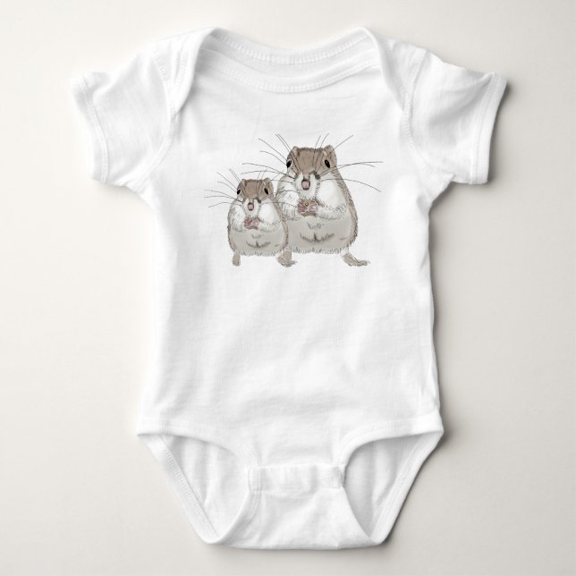 Two Kangaroo Rats Baby Bodysuit (Front)