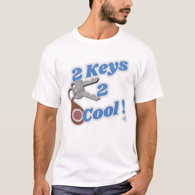 Two Keys 2 Cool Classic Car Fun T-Shirt (Front)