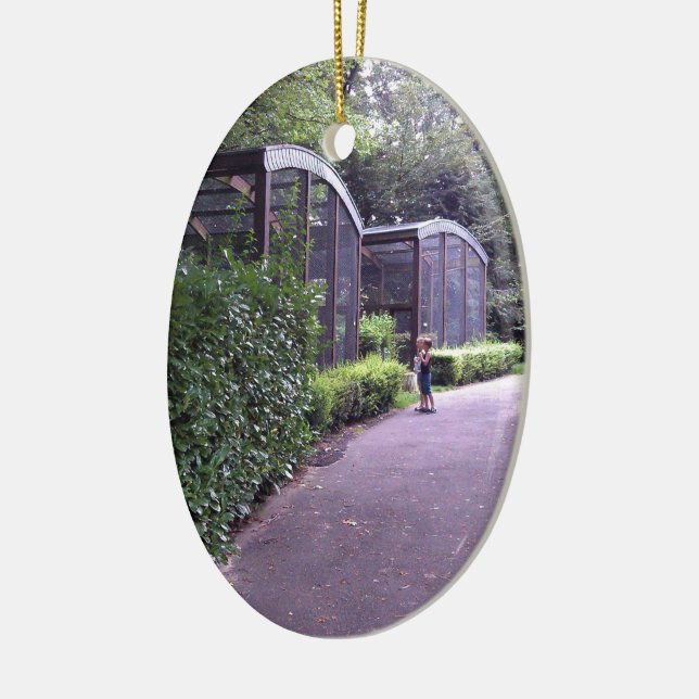 two kids in park ceramic tree decoration (Left)