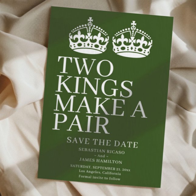 Two Kings Make A Pair Gay Wedding Announcement (Two Kings Make A Pair Gay Wedding Announcement by Ricaso. Available in other colors in store)