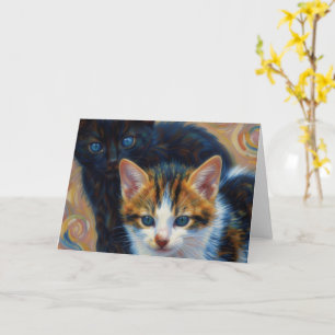 Two Kittens Art Note Card