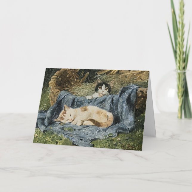 Two Kittens | Julius Adam the Younger Card (Front)