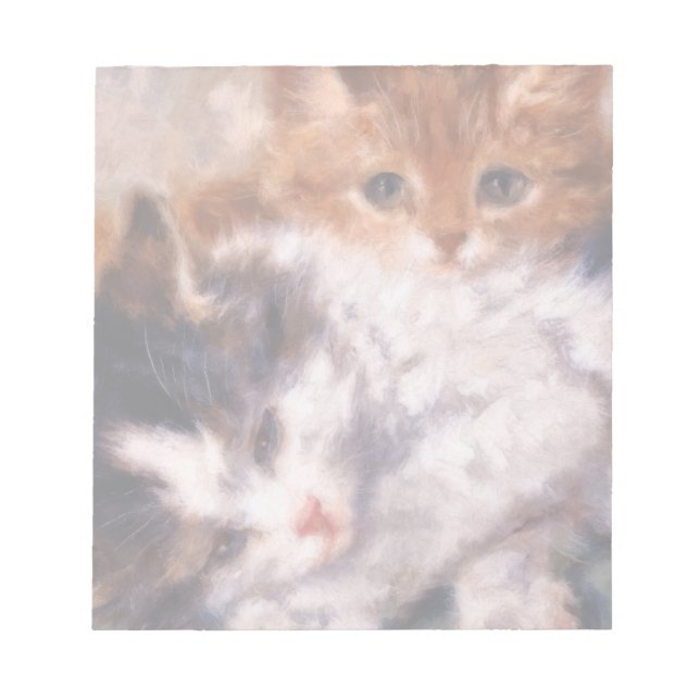 Two Kittens Snuggle by Henriëtte Ronner-Knip Notepad (Front)